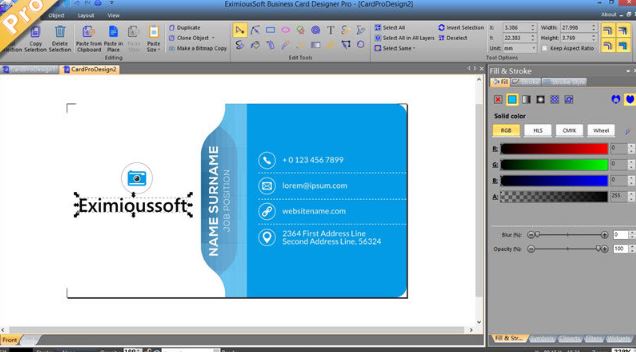 EximiousSoft Business Card Designer Pro 3