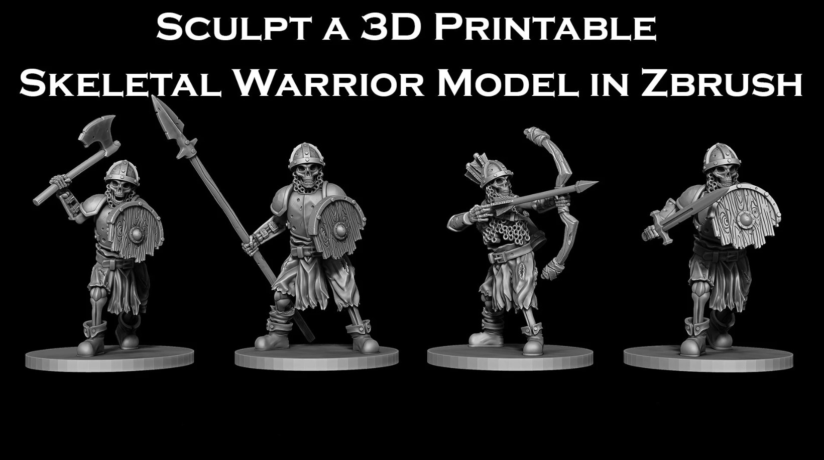  Sculpt 3D Printable Skeleton Warriors