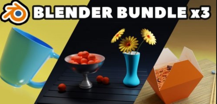 [3xBUNDLE] Best Blender 3D modeling practice for beginners