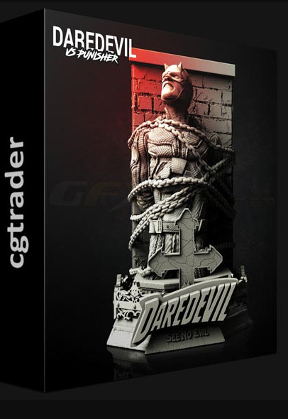 CGTRADER – WICKED MARVEL NETFLIX DAREDEVIL BUST STLS 3D PRINT MODEL