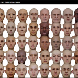 3D Scan Store – Male and Female 3D model Bundle 48x Head Scans (Premium)