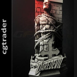 CGTRADER – WICKED MARVEL NETFLIX DAREDEVIL BUST STLS 3D PRINT MODEL (Premium)