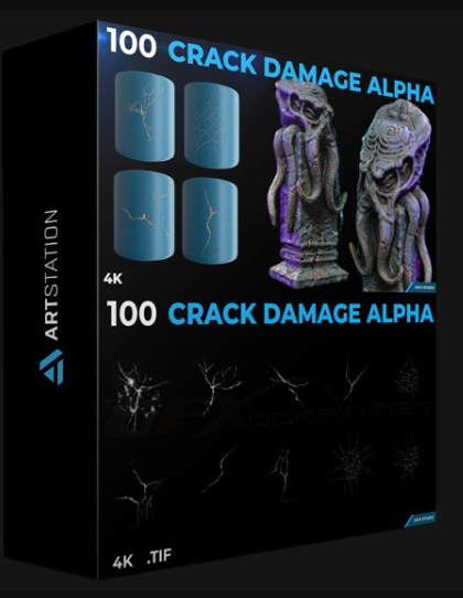 ARTSTATION – 100 CRACK DAMAGE ALPHA BY GIVV STUDIO