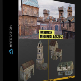 ARTSTATION – BASEMESH: MEDIEVAL ASSETS+TEXTURE VOL 2 BY FRED  (premium)