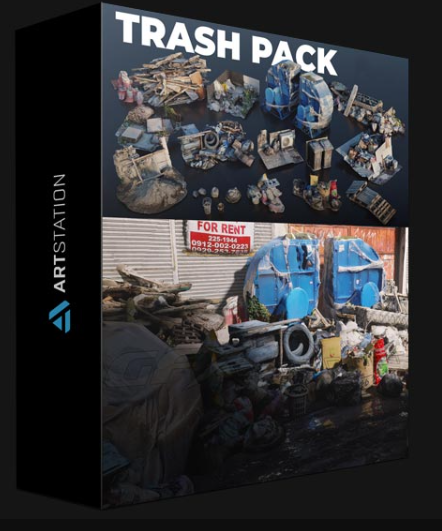 ARTSTATION – TRASH PACK V-01-04 – 3D SCANNED KITBASH ASSETS