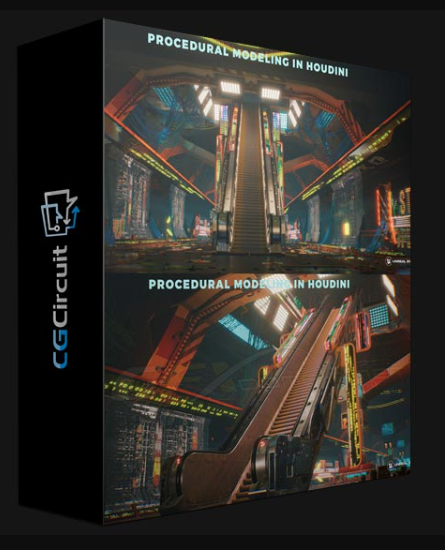 CGCIRCUIT – HOUDINI TUTORIAL PROCEDURAL MODELING – ESCALATOR