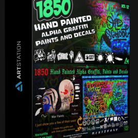 ARTSTATION – 1850 HAND PAINTED ALPHA GRAFFITI, PAINTS & DECALS (MEGA PACK) – VOL 12 BY ART TALENT STUDIO (premium)