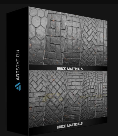 ARTSTATION – 20 TILLABLE BRICK WALL ALPHAS BY ELSI