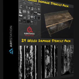 ARTSTATION – 29 WOOD DAMAGE STENCILS PACK BY ALEXANDER SHEYNIN  (Premium)