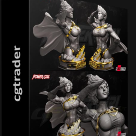 CGTRADER – B3DSERK POWER GIRL BUST READY FOR PRINTING (Premium)