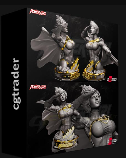 CGTRADER – B3DSERK POWER GIRL BUST READY FOR PRINTING