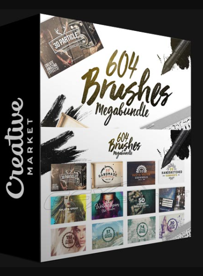 CREATIVE MARKET – 604 PHOTOSHOP BRUSHES MEGABUNDLE