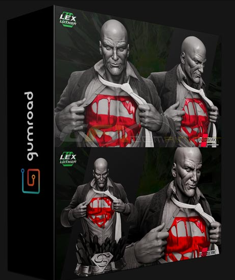 GUMROAD – B3DSERK – LEX LUTHOR BUST READY FOR PRINTING