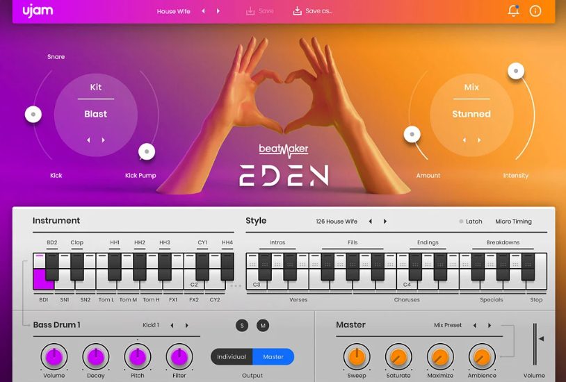 uJAM beatMaker EDEN v2.2.1 / v2.1.2 + LiBRARY [WiN, MacOSX]