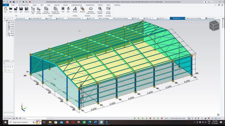 UDEMY – EU3 STEEL WAREHOUSE DESIGN IN TEKLA STRUCTURAL DESIGNER