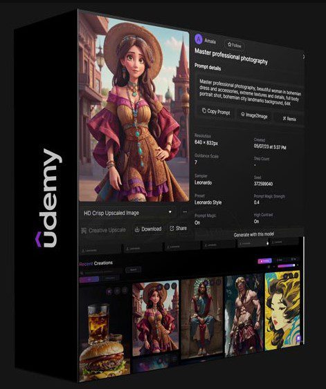 UDEMY – LEONARDO AI PRO: CREATE OUTSTANDING AI ART WITH LEONARDO AI